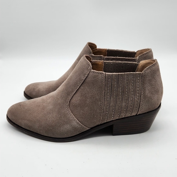 Lucky Brand Ankle Boots Booties Women’s 10M Folley Brown Taupe Suede Shoes - Picture 2 of 10